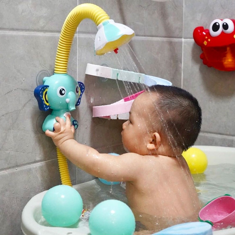 Electric Elephant Water Spray Bath Toys For Kids Baby Bathroom Bathtub Faucet Shower Toys with Strong Suction Cup