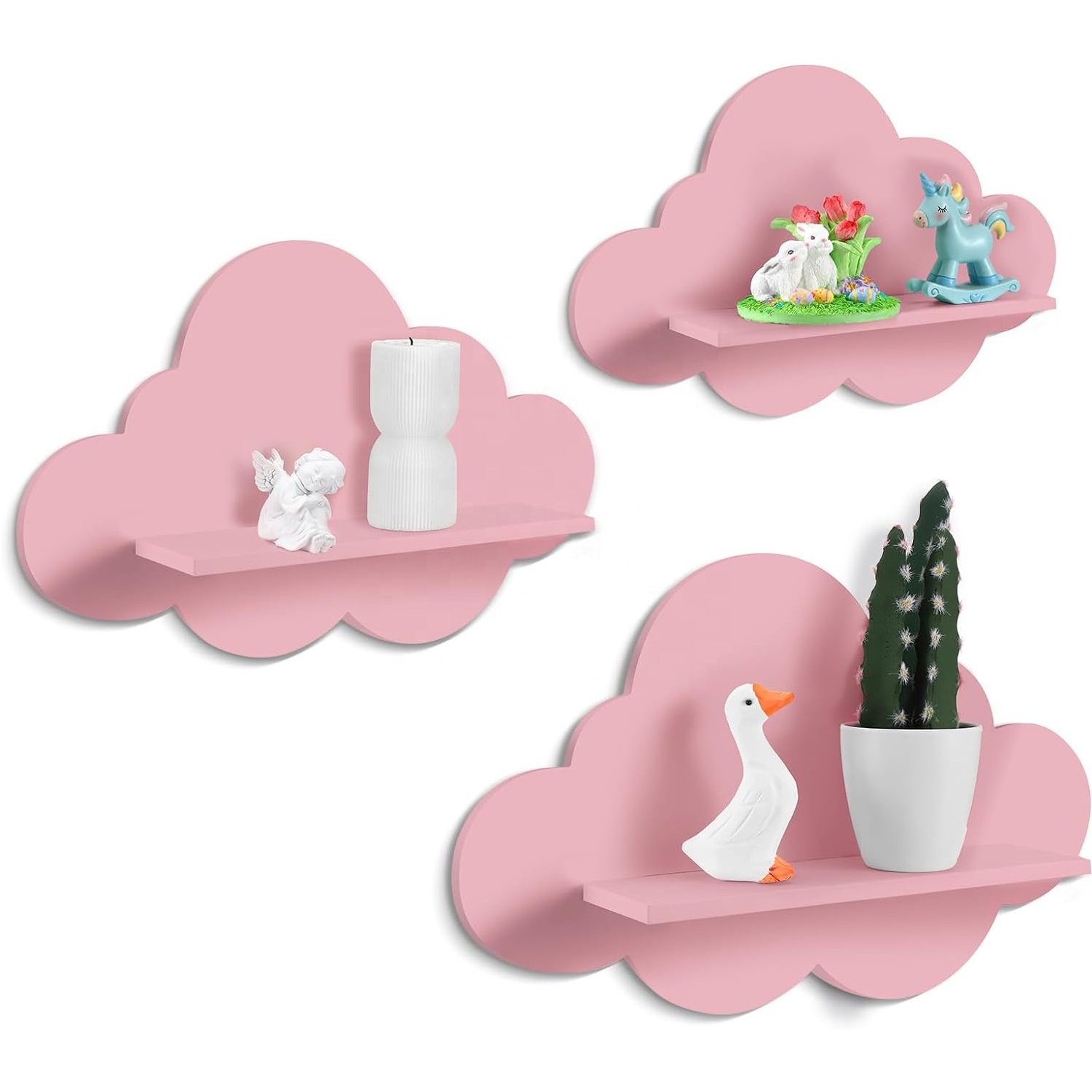 Wall Shelf Wooden Cloud Shelf Hanging Display Cloud Decor Cloud Shelf Storage Holders & Racks Customized Package Multifunction