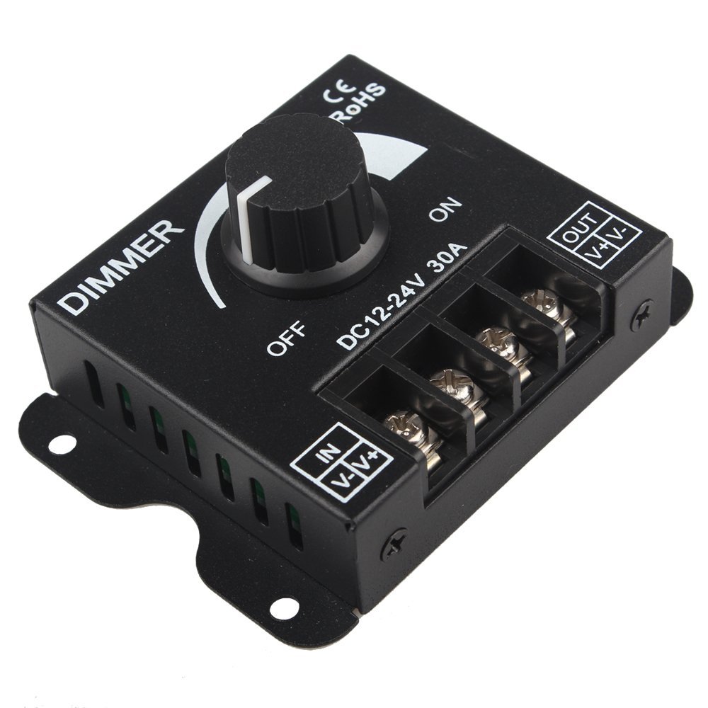 DC12-24V 1CH 8A 30A 360W Одноцветный вращающийся светодиодный диммер для светодиодных лент