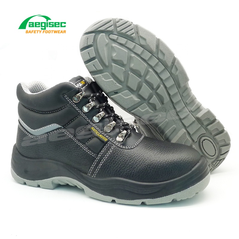 AEGISEC cow leather steel toe industrial safety shoes for men construction work boots