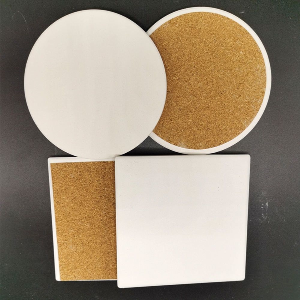 Non Slip Beverage Coaster blank Sublimation Ceramic Beverage Coaster White Ceramic Absorbent Coaster Customization