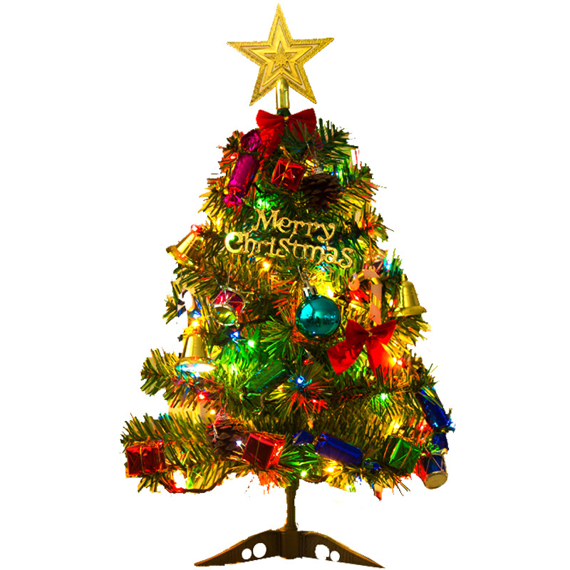 manufacturer custom cheap 50cm Christmas tree with lights for tabletop decoration mini Christmas tree mall decoration products