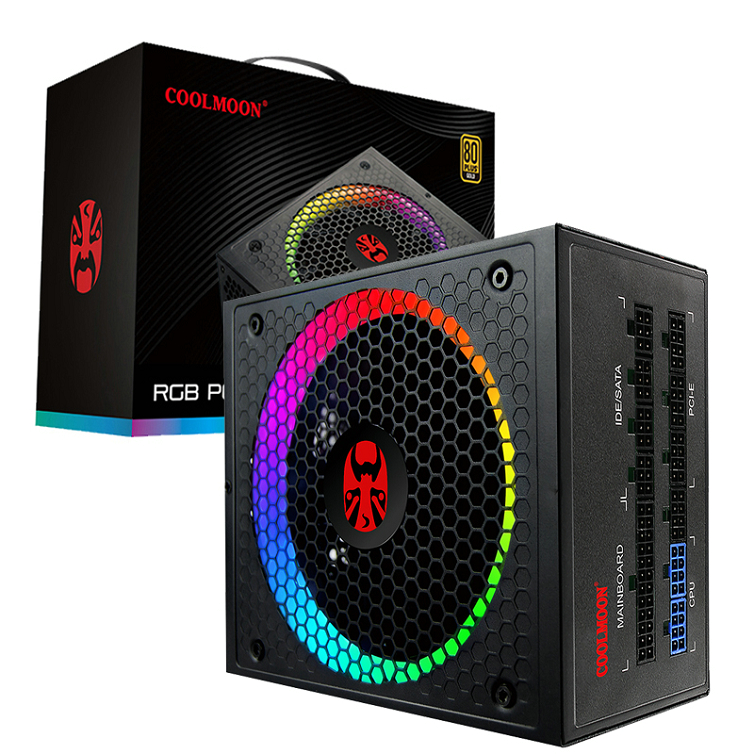 COOLMOON CM-RGBM550 Computer Power Supply 550W Full module high power 80plus Gold desktop gaming Atx Psu