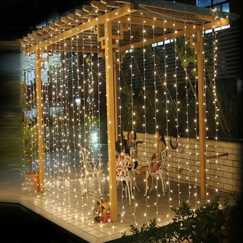 3*3m Garland Curtain Lamp Remote Control LED String Light New Year Christmas Decorations Bedroom Window Fairy LED Curtain Lights