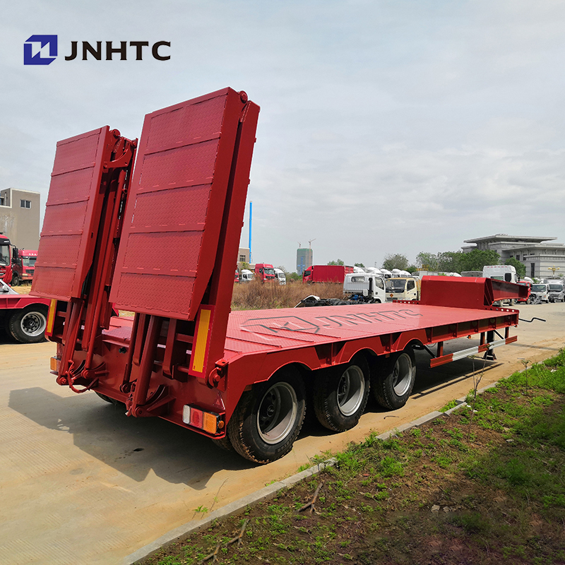 Factory price 3 axles 60 tons low loader trailer low flatbed semi trailer low boy trailer