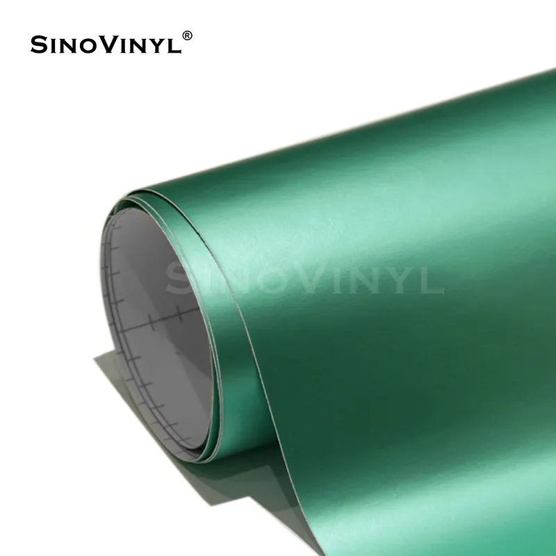 SINOVINYL 1.52x18M/5x59FT Initial Low Viscosity Glue Chrome Matte Car Vinyl Stickers