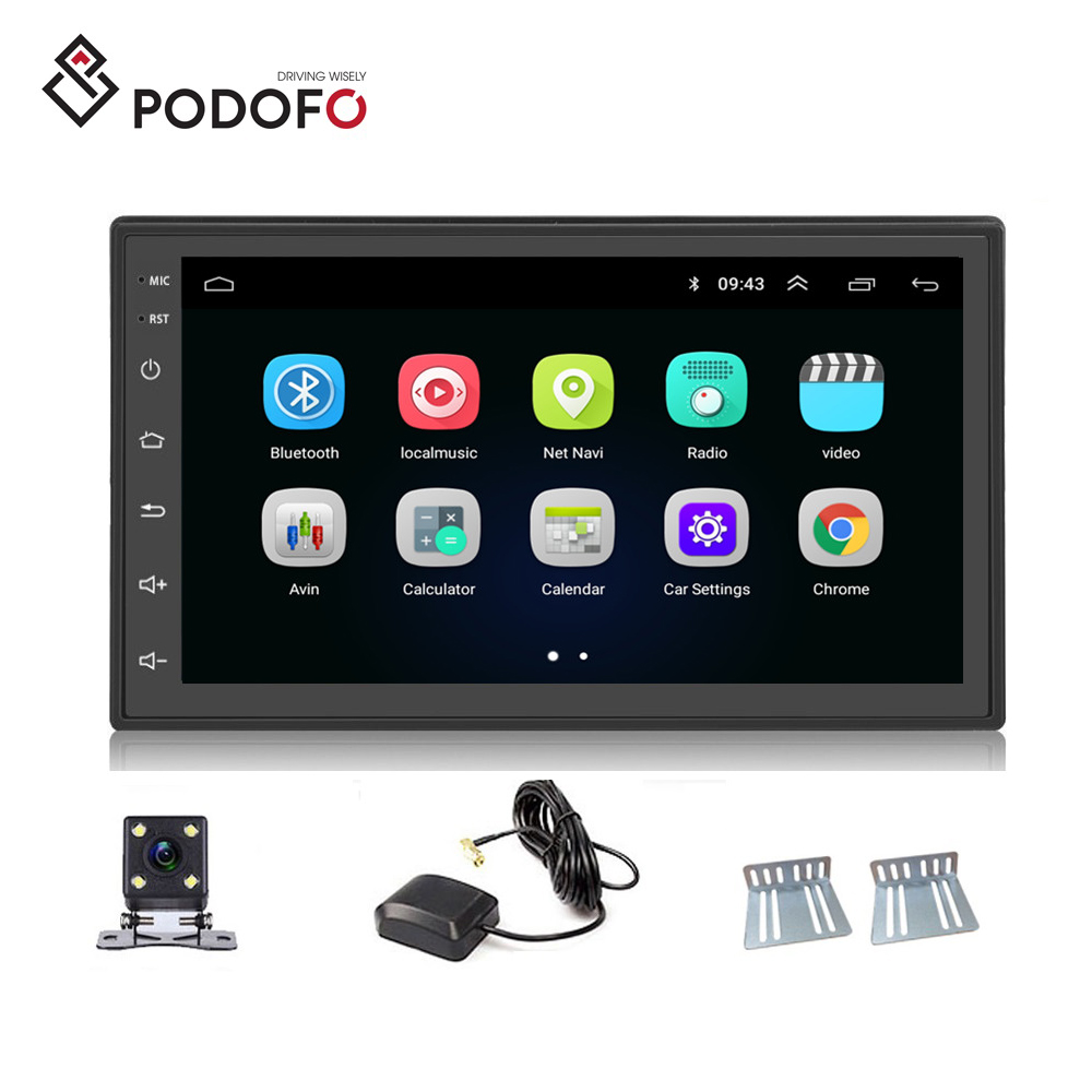 Podofo 2Din Android 9,1 автомобильное радио Para Auto 7 "2 Din Авторадио GPS навигация WIFI BT FM + задняя камера
