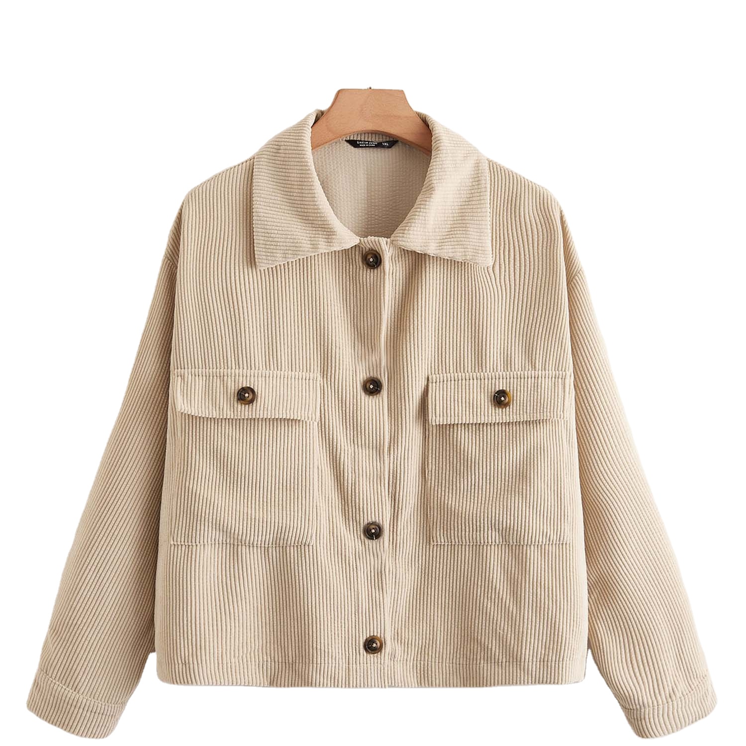 CUVWON Brand Custom Plus Size Corduroy Turn-down Collar Long Coats For Women Winter