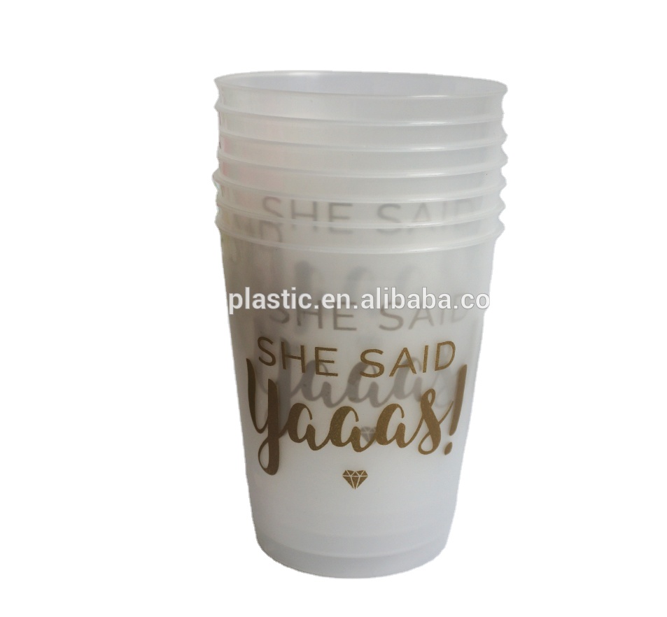 Transparent 400ml Frosting PP Plastic cup water cup