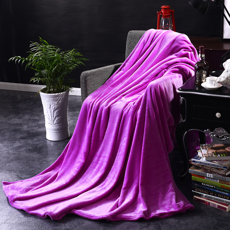 Оптовая продажа, однотонное фланелевое одеяло Sunny Textile