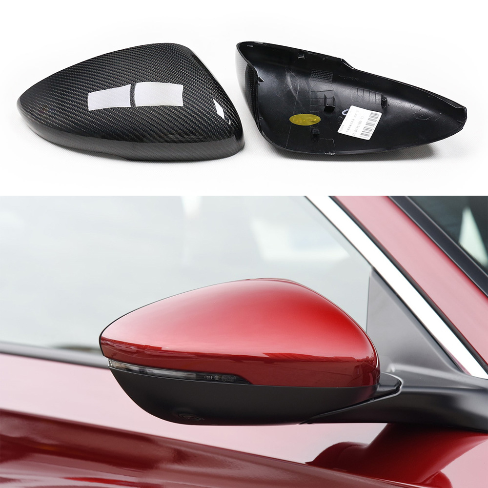 Real Carbon Fiber Mirror Cover For Honda Accord X w/ LED Light Replacement Style Side View Cover