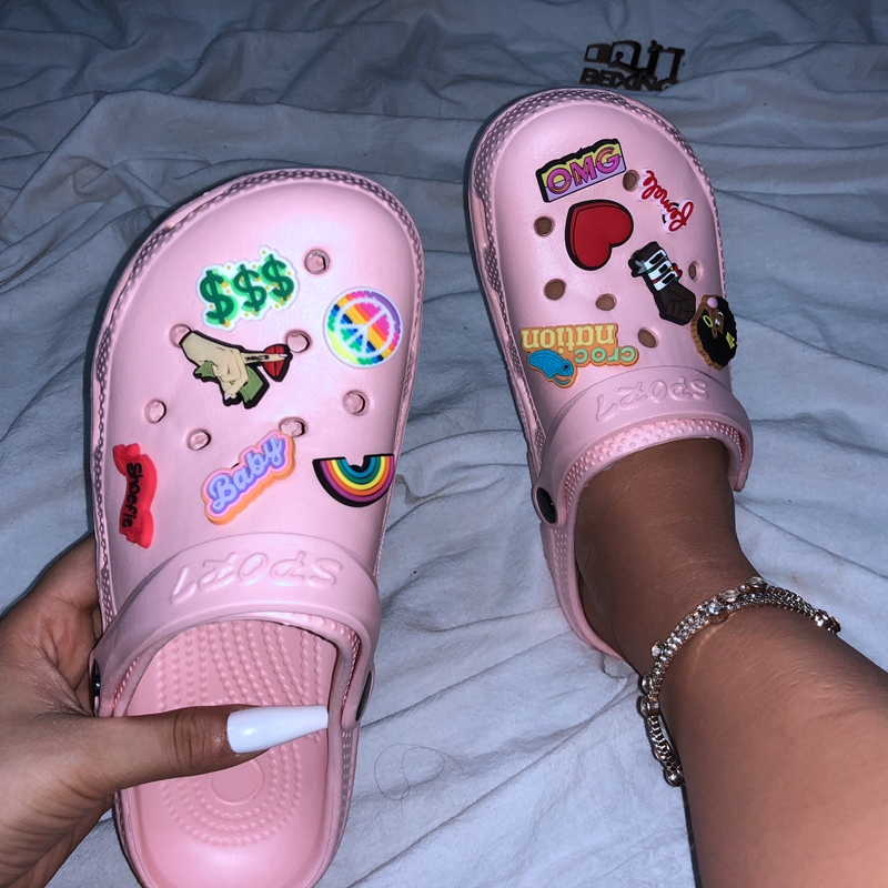 Wholesale Women Platform Clogs Summer High Heel Sandals Clog Slippers Girls Cute Sandal Ladies Sandals Pink Dropshipping Casual