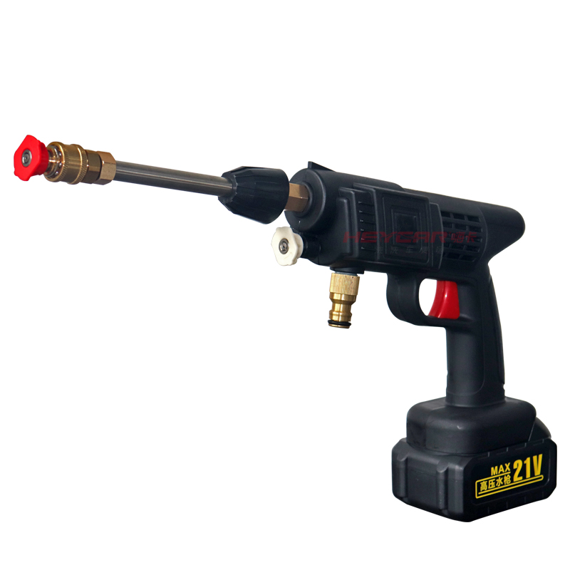 portable powerful high pressure 21V lithium cordless wireless car wash water jet foam water gun car washer