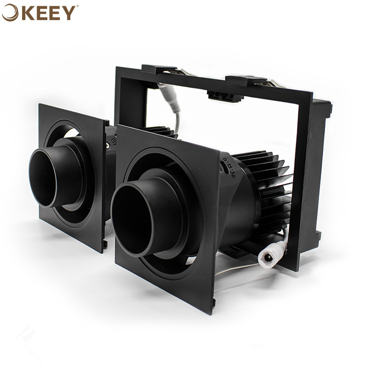 2020 Keey новый стиль светодиодная решетка осветительная арматура черная двойная головка потолочная светодиодная решетка квадратная лампа для домашнего использования GS611-2