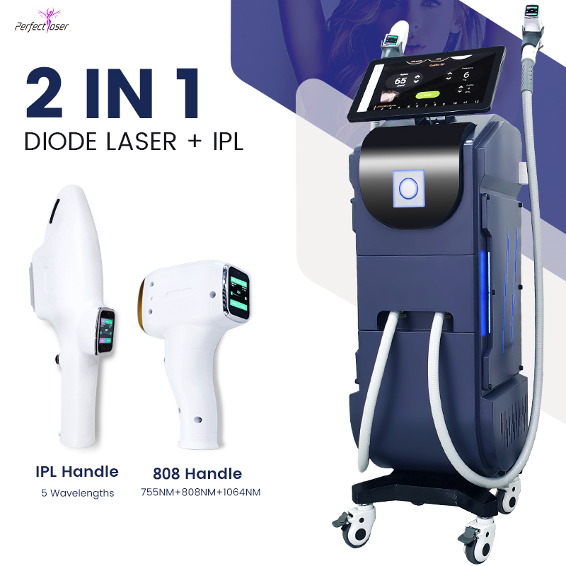 Диодная лазерная эпиляция ipl opt nd yag многофункциональная 2 в 1 косметическая лазерная машина для лечения кожи