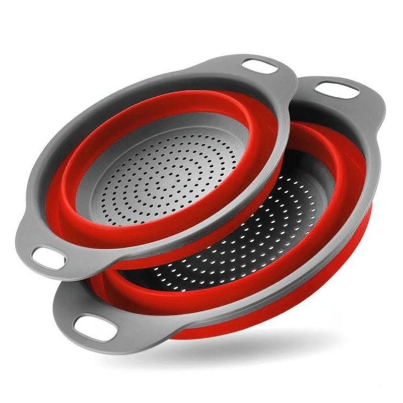 Factory Wholesale Small Strainers Kitchen Colander 2 3 In 1 silicone colander Folding sink Kitchen sink