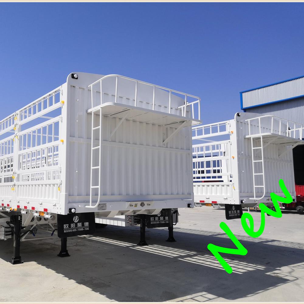 OYJD Brand 40ft flatbed trailer export 3axles payload 80t fence semitrailer use steel timber desk chairs transport on sale