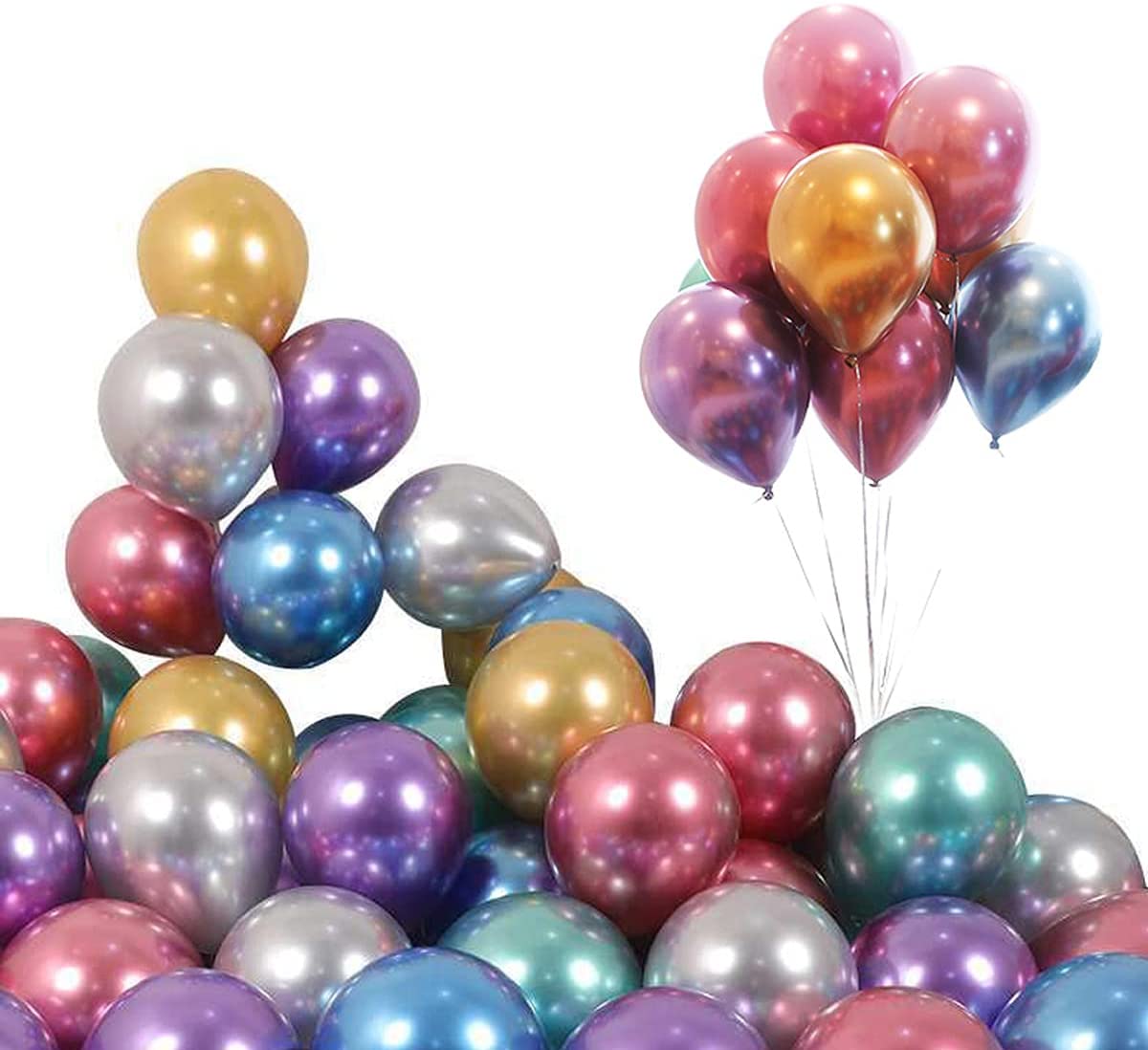 50Pcs Colorful Metalicos Globos 10 Inch Chrome Round Qualatex Metallic Latex Balloons For Birthday Party Wedding Decoration