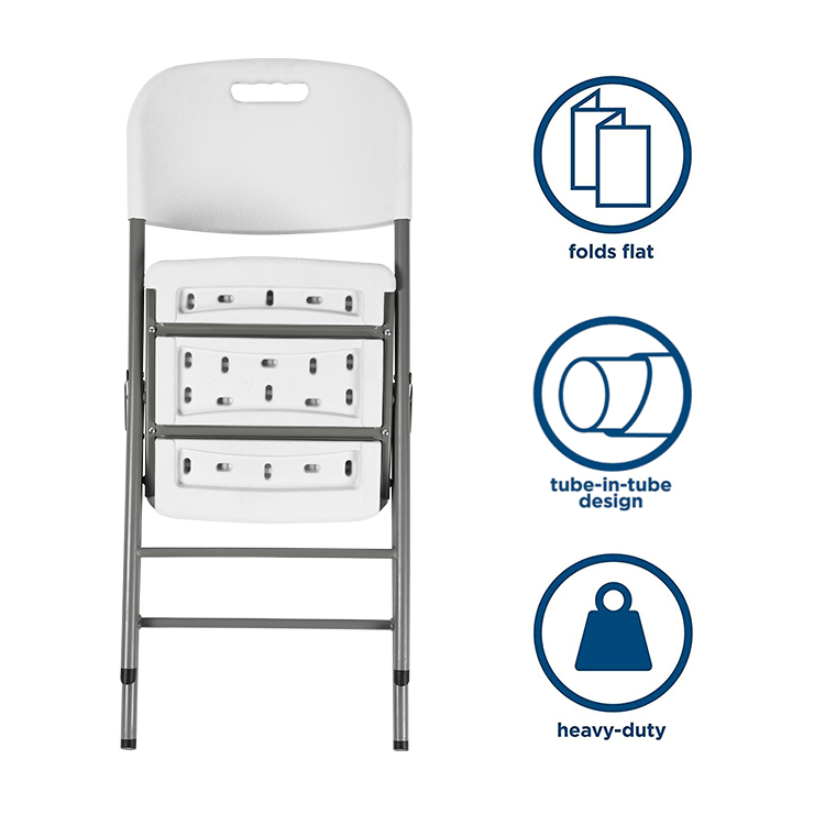 Hot Sale Outdoor Easy Carry Portable Lightweight White Plastic Folding Wedding Chairs