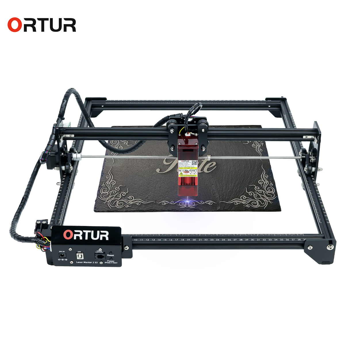 Портативный лазерный гравер Ortur 390*410 мм, зона гравировки, полностью металлическая конструкция, мини лазерный станок и режущий станок 20 Вт