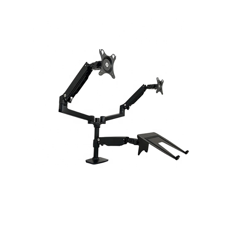 Adjustable Aluminium Alloy Dual Monitor Arm Mount With Laptop Notebook