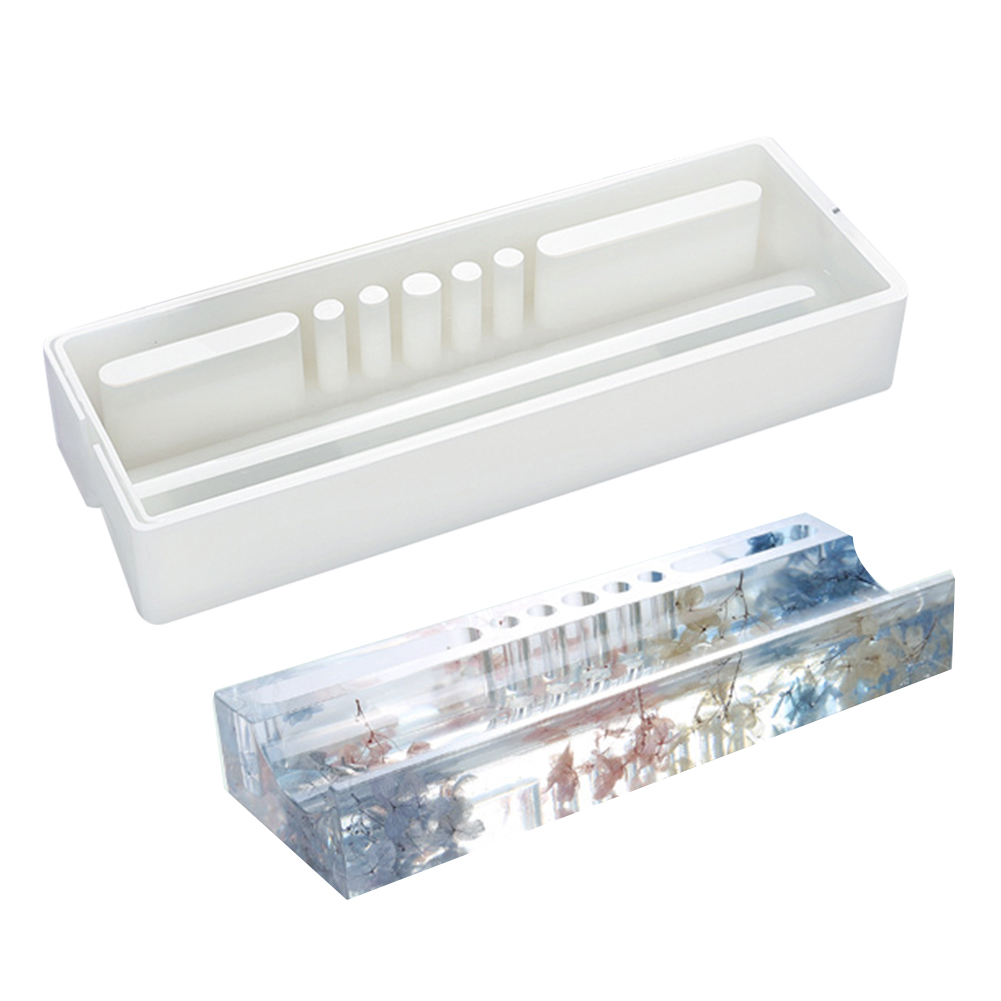 DIY Resin Mold Pencil Holder DIY Cuboid Shape Mold Pen Holder Multipurpose Silicone Mold for Small Stuff Storage