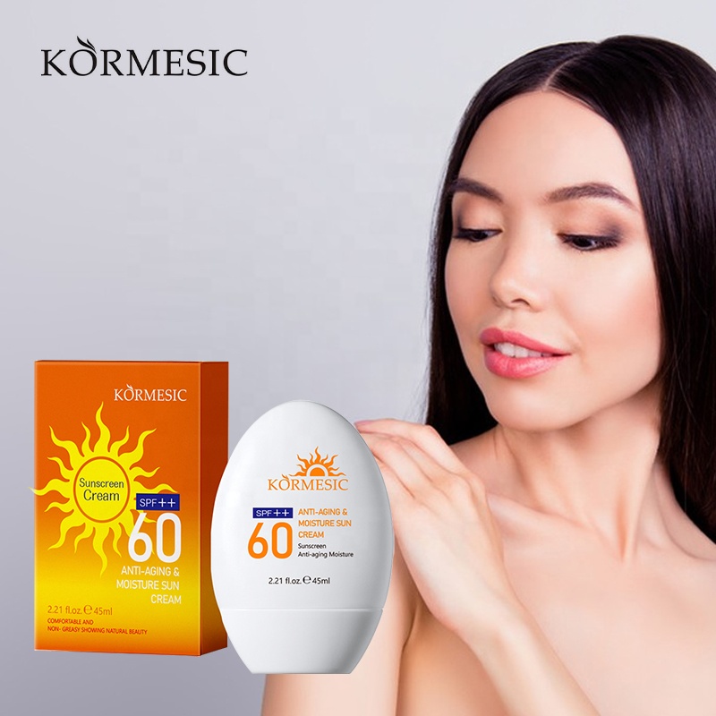 KORMESIC OEM частная торговая марка SPF ++ 60 Восстанавливающий уход за кожей антивозрастной отбеливающий солнцезащитный блок с защитой от УФ-лучей