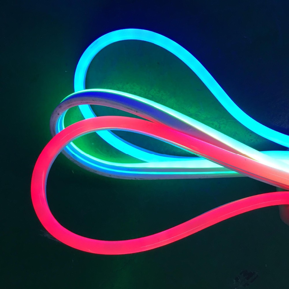12 В 24 В Водонепроницаемая Светодиодная гибкая неоновая лента RGB с контроллером