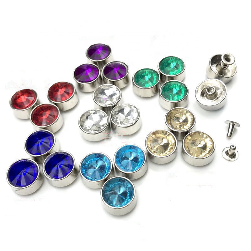 ZD006 High Quality Acrylic Diamond Crystal Rhinestone Stud Rivet For Cloth Bag Shoes