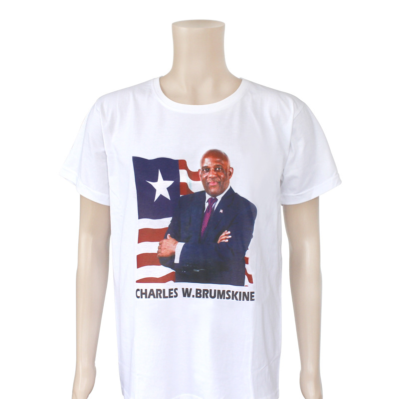 Cheap Wholesale Plain Black and white Sublimation Blank 120 gsm White Cotton Political Election T Shirt for Election Campaign
