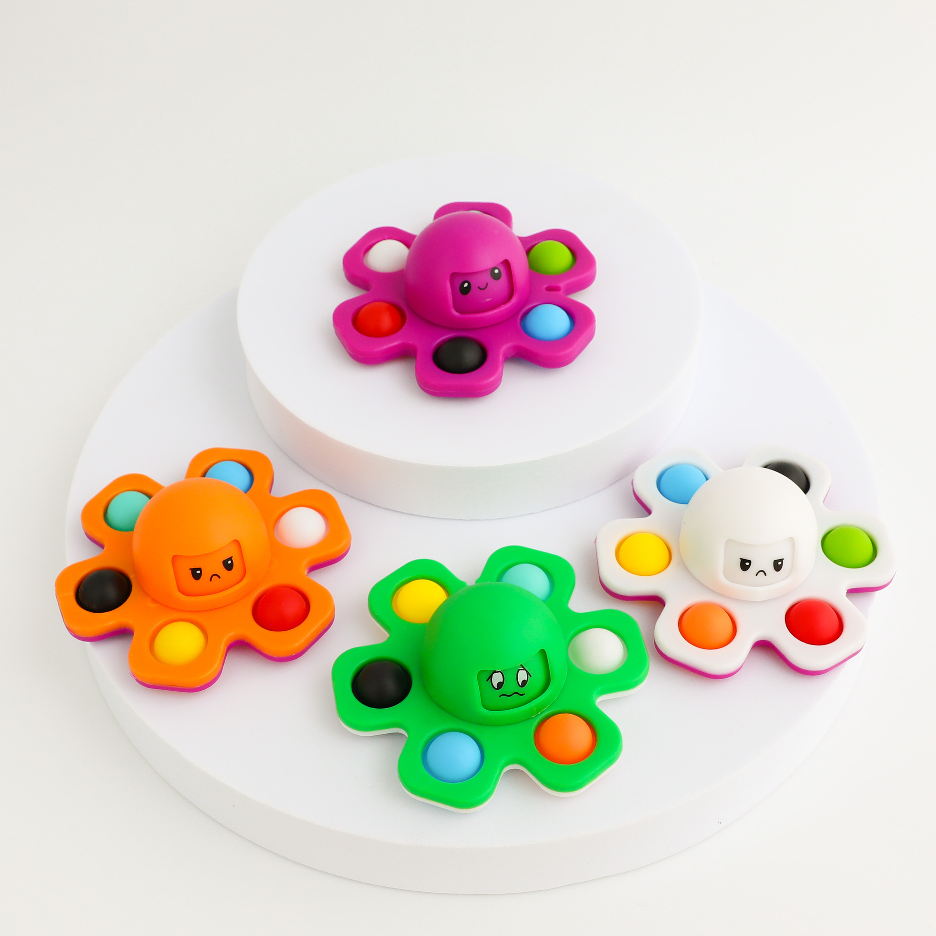 Силиконовые Push Bubble Pop интерактивные флип Осьминог изменение лица Спиннер Поппер Непоседа сенсорные инструменты детские игрушки