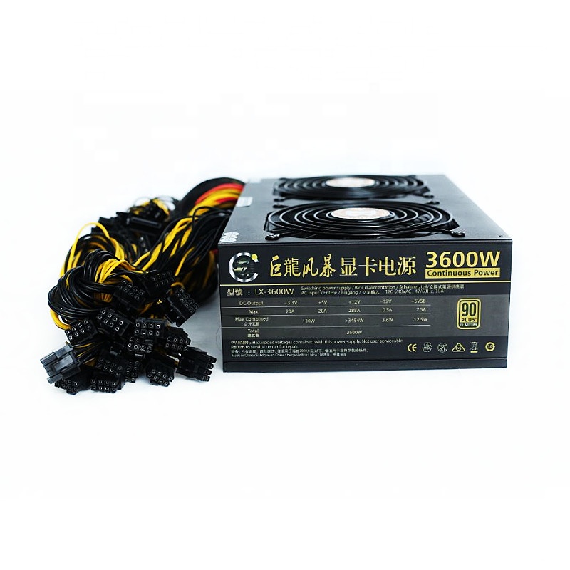 Горячая Распродажа ATX 1600 Вт 1800 Вт 2000 Вт 3300 Вт 3600 Вт 90PLUS ЗОЛОТОЙ блок питания для ПК с поддержкой 6 GPU 8 GPU 12GPU