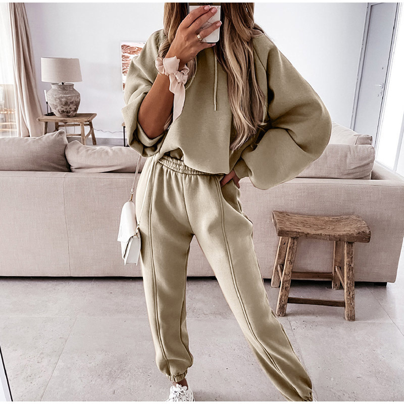 Autumn And Winter Sweat Suits Hoodie Set Women's Causal Two Piece Jogger Sweatsuits Tracksuits Hoodies Suite