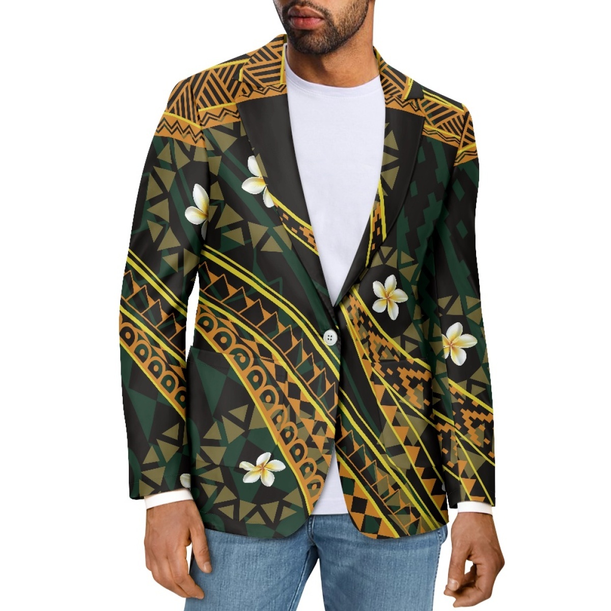 Direct sales Made Polynesia Tribal Print Loose Slim Fit Men's Suits Blazer Print On Demand Men's Jacket Suit