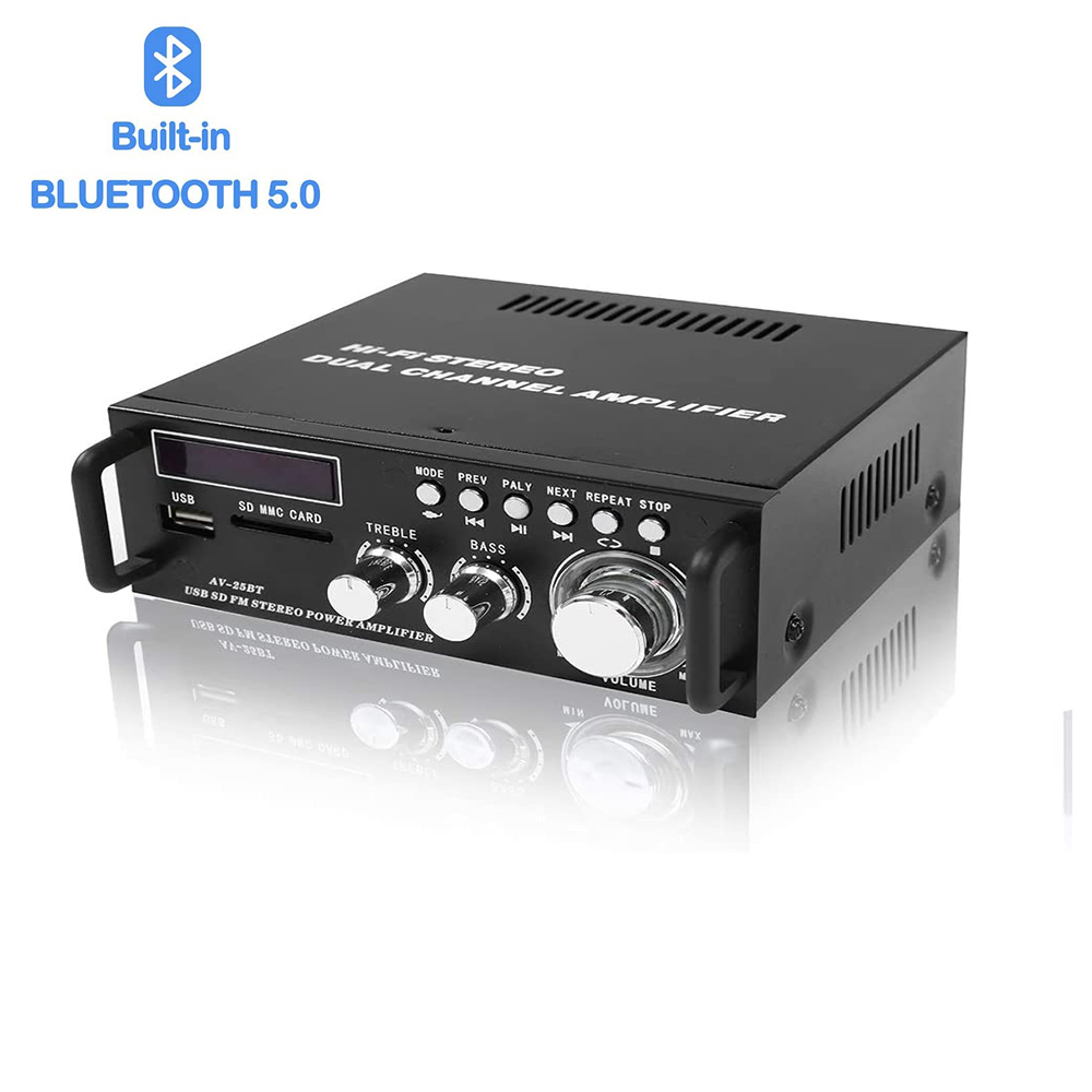 Amazon Горячая продажа Беспроводная Bluetooth 5,0 стерео усилитель системы 200 Вт Hi-Fi двухканальный звуковой усилитель мощности аудио