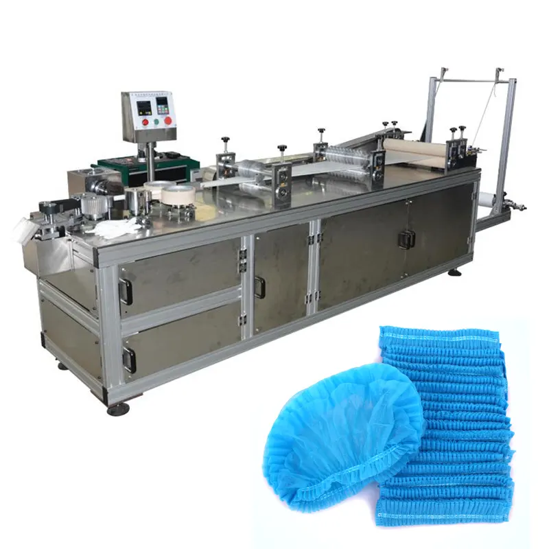 Automatic Disposable Pe Plastic Bouffant Surgical Cap Making Machine
