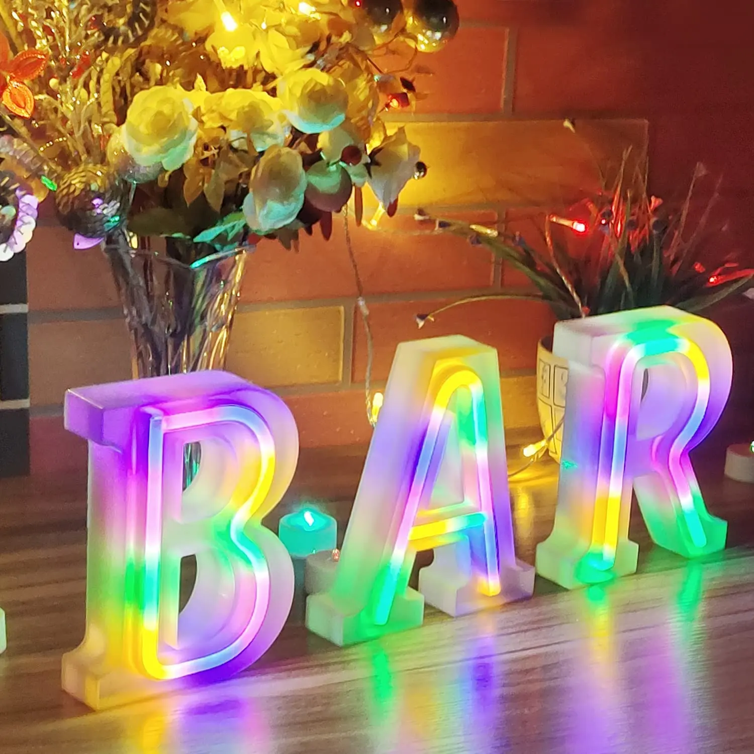 16cm Neon Alphabet Letter LED Lights-Battery USB Operated LED Letter Lights-Fairy Led Light For Wedding Birthday Party