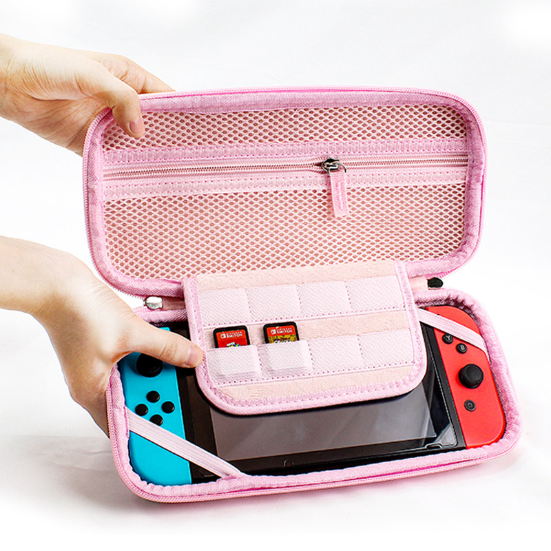 Portable Carrying Case Storage Bag Travel Pouch with Console Stand for Switch Game Accessories