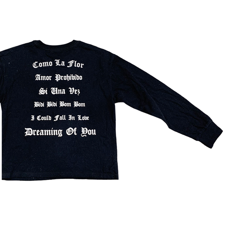 Girl's black letter logo cotton custom printed t shirt
