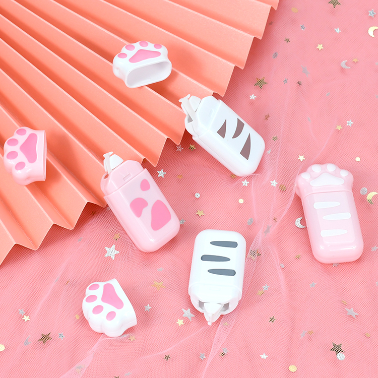 WEIBO Kawaii Cat Claw портативная Милая Корректирующая лента в виде кошачьей лапы клейкая детская Подарочная офисная фабричная Корректирующая лента хорошего качества