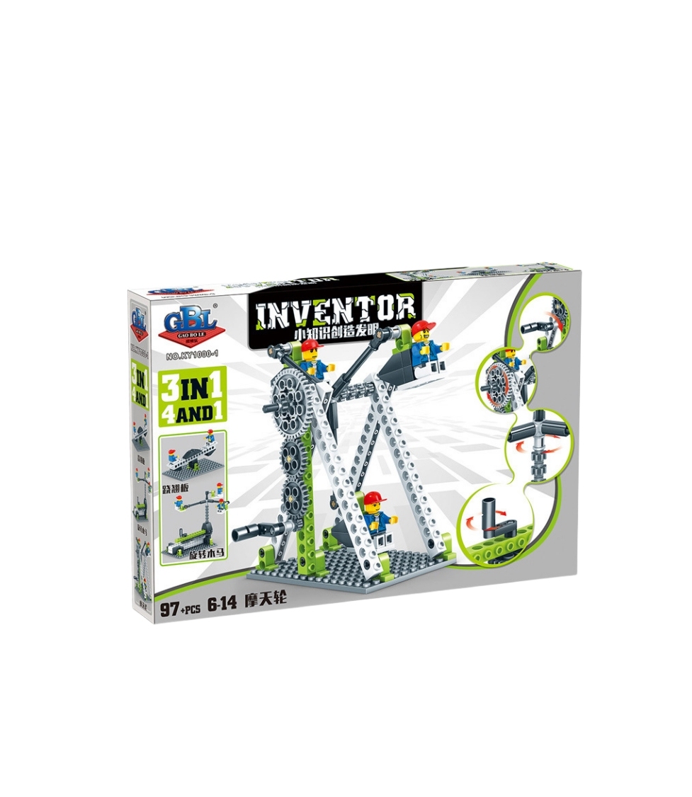 power principle engineering machinery 4-in-1 set of children's science and education plastic toy building blocks
