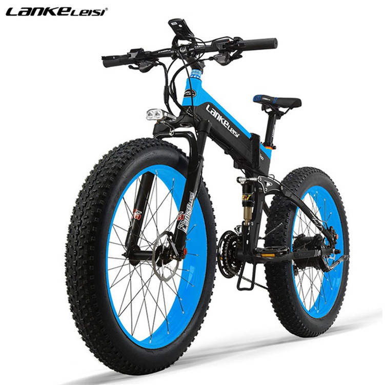 ЕС CE сертификации LANKELEISI T750PLUS 26 дюймов с толстыми покрышками складной электрический велосипед 48v1000w14.5ah Панасоник литиевая батарея