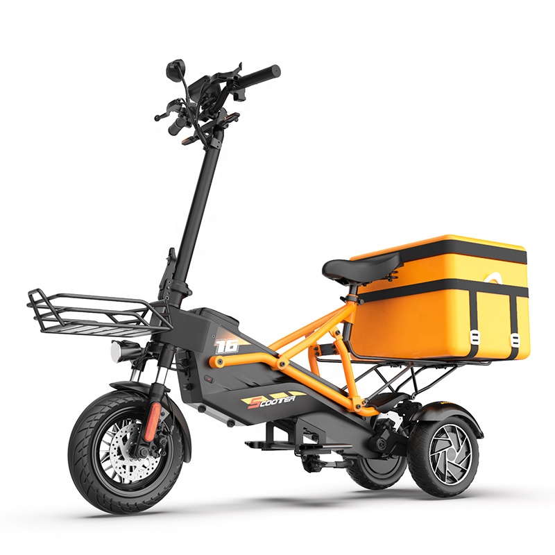 Pxid F2 двойной мотор доставки скутер 1000W e скутер 50kmh Электрический 3-х колесный внедорожный Электрический Грузовой Скутер, способный преодолевать Броды для взрослых