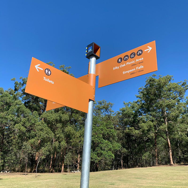 Outdoor galvanized steel pylon sign big exterior monument signage customized manufacturer