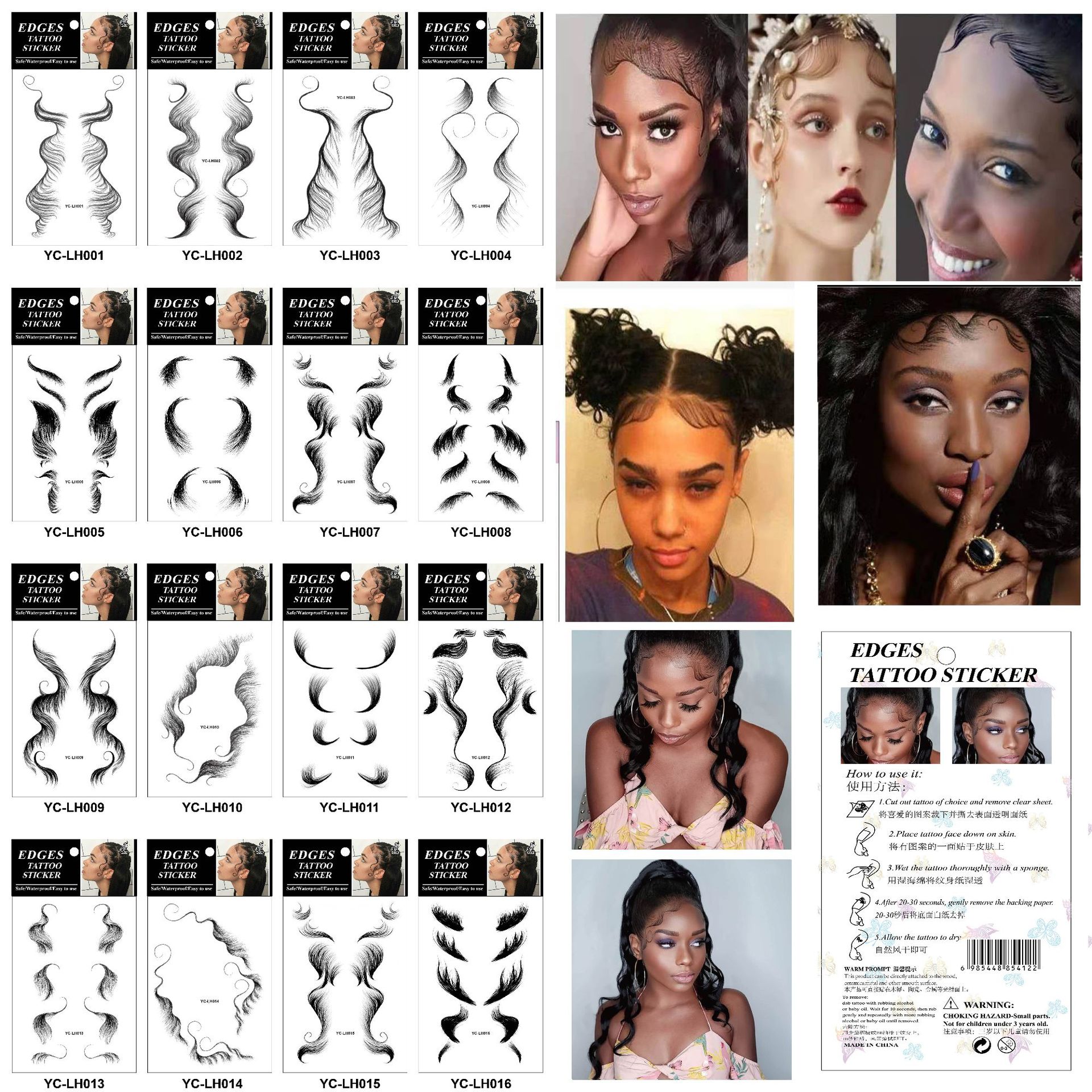 Hot Spot Hair Edges Head Stickers Bangs Stickers Hairline Baby Long Lasting Hair Tattoo Sticker