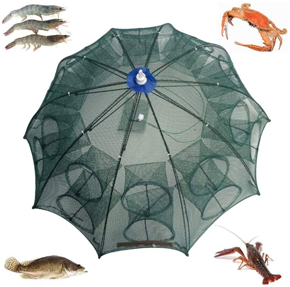 Amazon Hot Sale Portable Durable Folded Automatic Telescopic Fishing Trap Net for Catching Smelt Crab Lobster Shrimp Crawfish