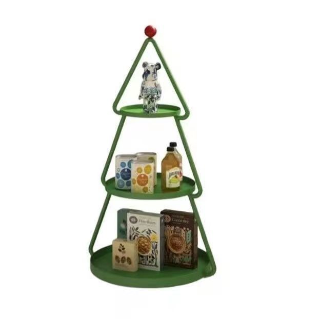 Christmas Tree Shaped Round Shaped Metal Cake Stand With New Luxury Look Design Cake Stand
