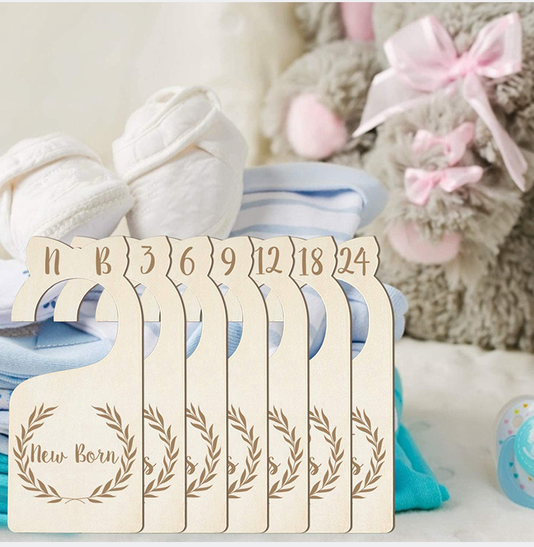 Baby Closet Dividers Fashionable 7 Hooks -Monthly Dividers Baby Hangers Country style closet Organizer
