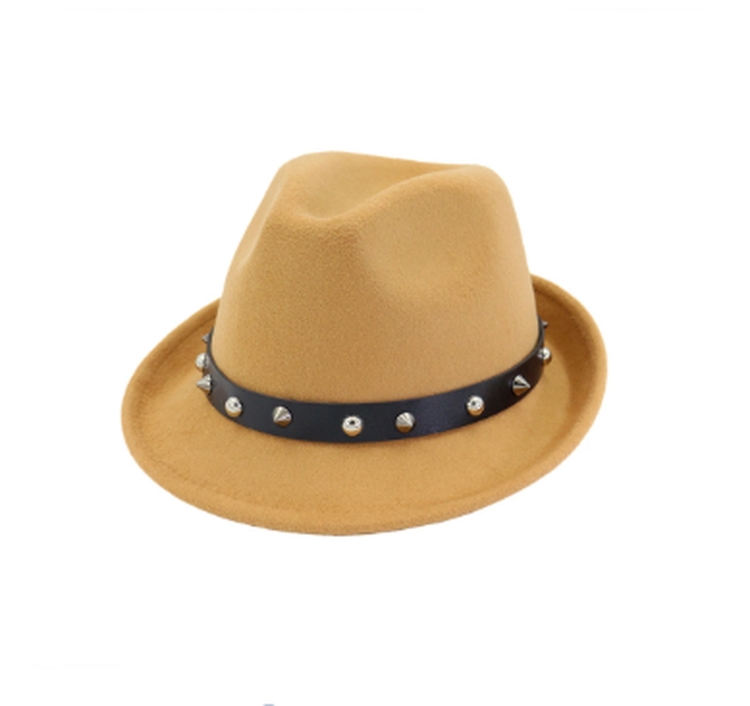 Chinese factory direct sales fashion rivet knitted summer fedora hat for adult
