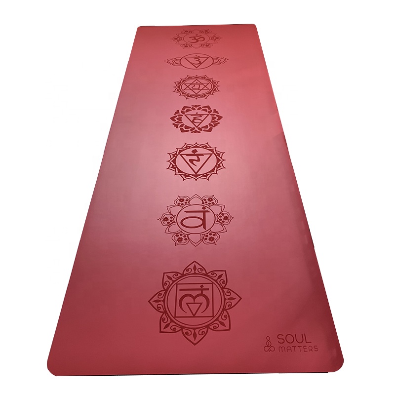 2021 New Hot Professional Natural Rubber Red PU Leather Yoga Mat for Yoga